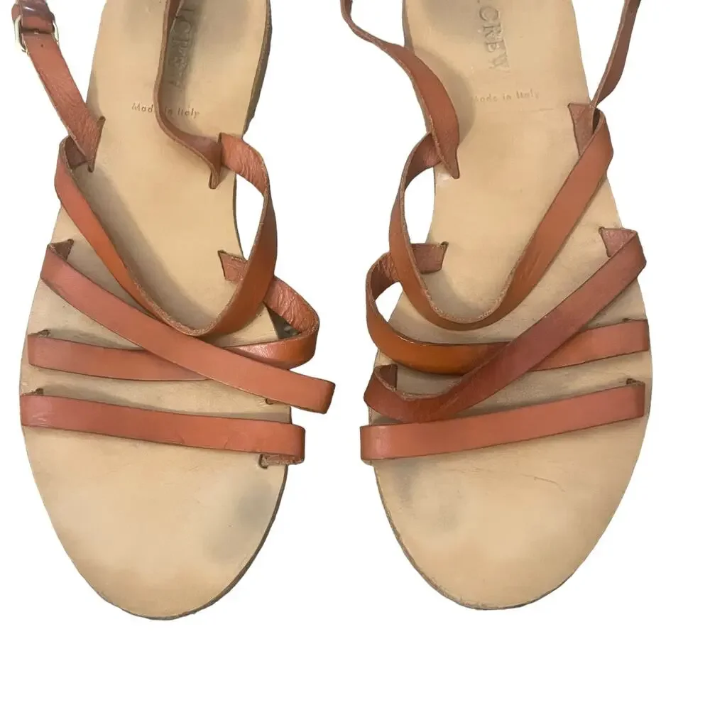 J. Crew‎ Women's Size 10 Deseree Leather Gladiator Wrap Sandals